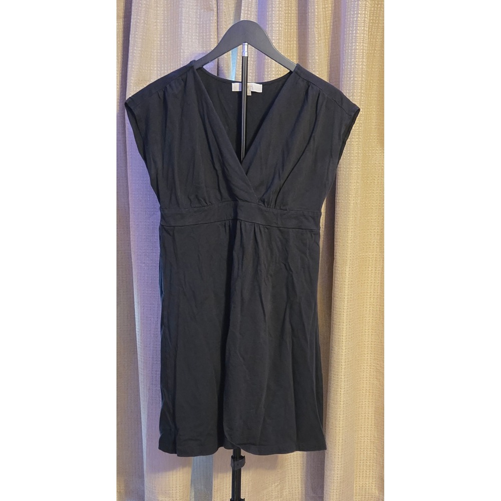 Loft‎ Short Sleeve V-Neck Dress Women's Size Medium Black